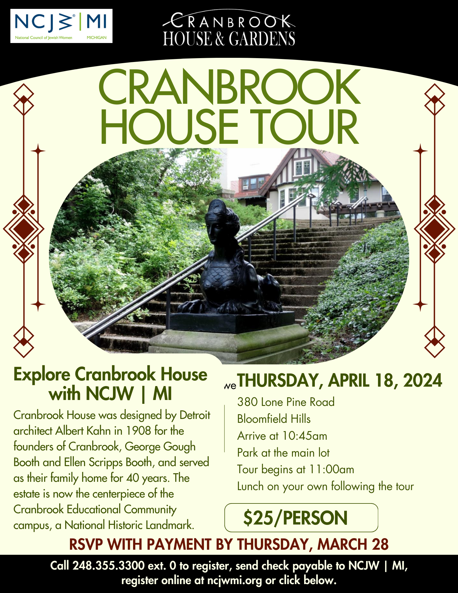 Cranbrook Tour 2024 - NCJW Michigan - National Council of Jewish Women ...